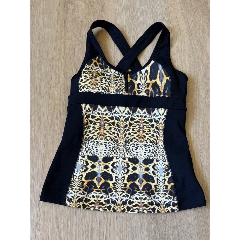 Bebe Sport Y2K Animal Print/black Workout Top Women’s Size Small